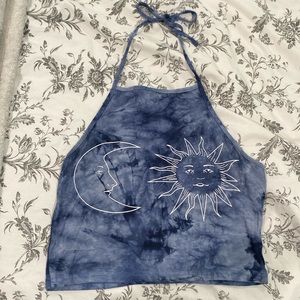 SHEIN blue dye summer halter top